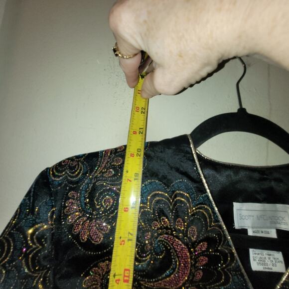 Vntg Scott McClintock Glittery Paisley Velvet Jacket Embroidered Blazer USA - Picture 6 of 12